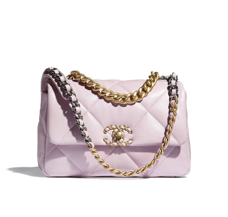 Chanel Metallic Pink Cracked Calfskin Leather Modern Chain Large Tote Bag  Chanel  TLC