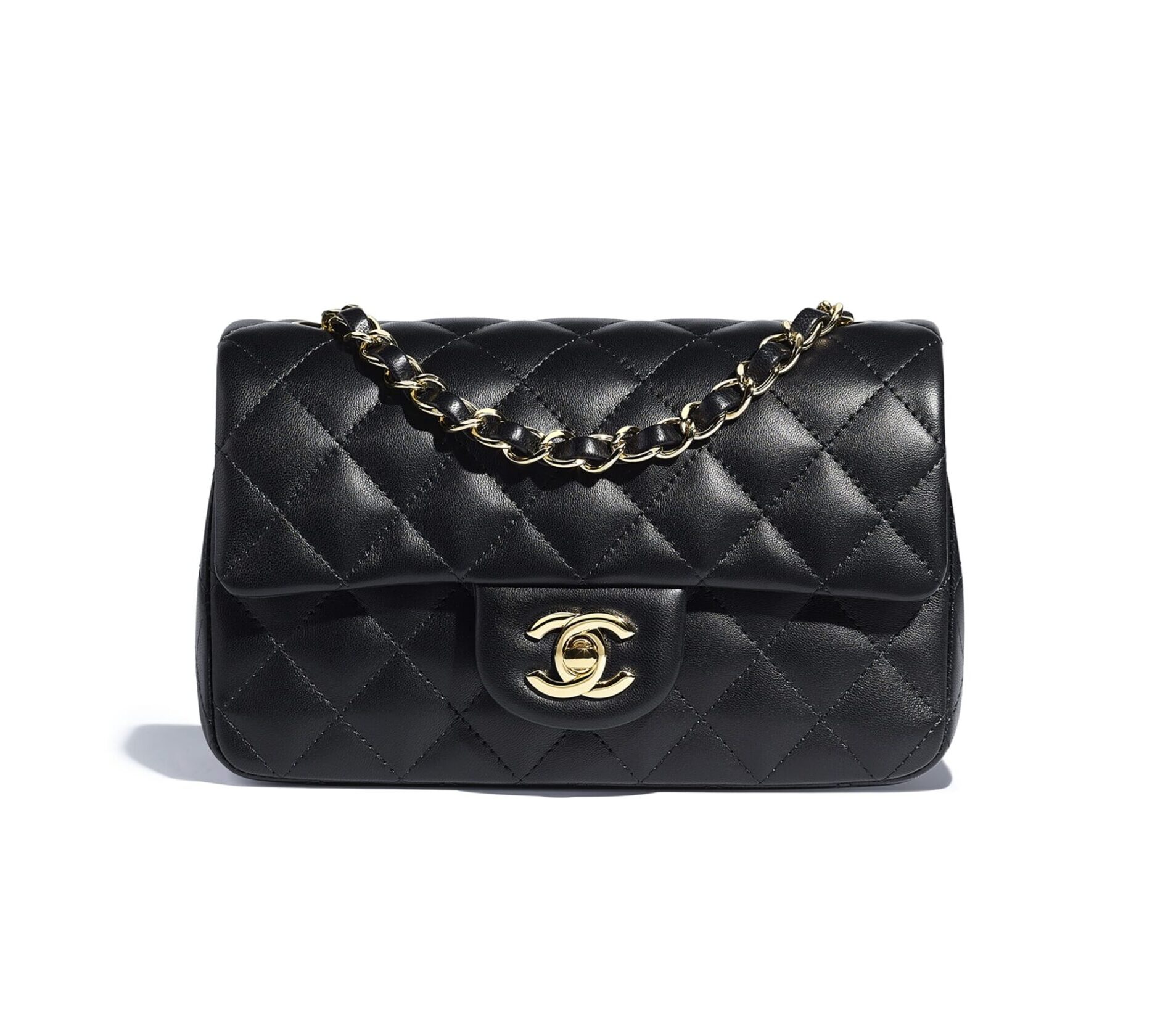 Chanel Flap Bag Mini Lambskin Gold-tone Black