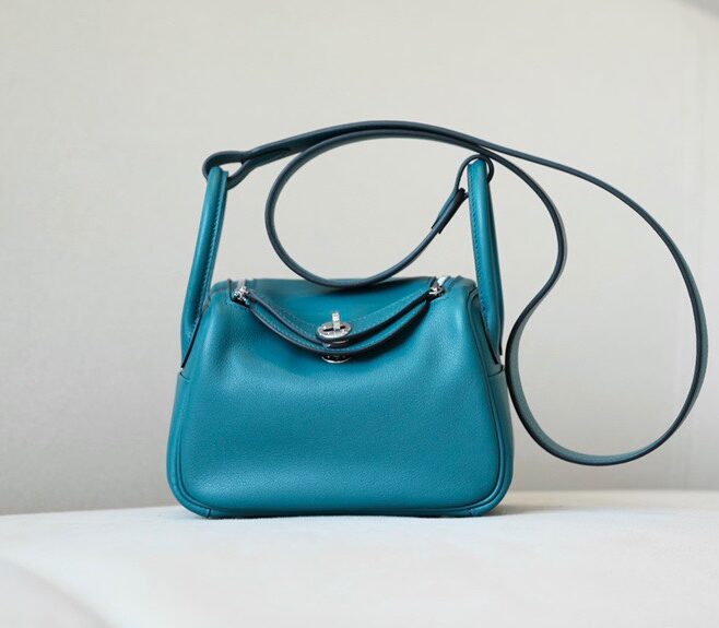 Hermes Lindy Verso Size Mini Vert Rousseau/Malachite Veau Swift